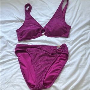 Old Navy Crochet Ring Bikini in Chioggia Beet